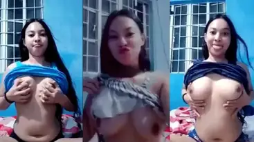 Gadis Mulus Pamer Dada Besar Bikin Sange Berat poster